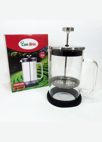 Стильний скляний чайник для заварювання CB-5980 800 мл, Заварочник KA-120 для кухні Con Brio (349512071)