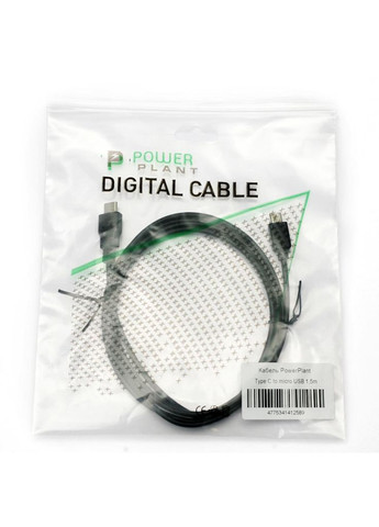 Дата кабель (m501403) PowerPlant USB-C to Micro 5P 1.5m (372490845)