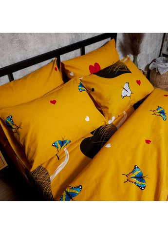 Комплект постельного белья Бязь Gold Люкс Полуторний Евро 160х220 наволочки 4х70х70 (MS-820008844) Moon&Star Butterfly Bloom (356114002)