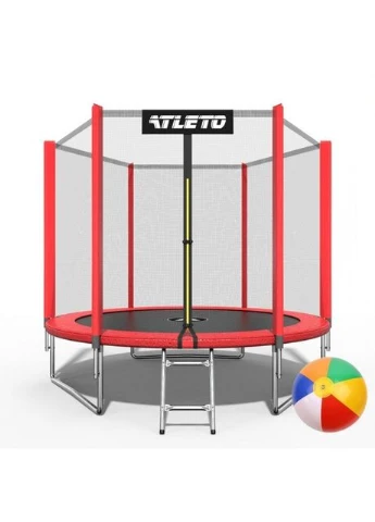 Батут для дітей 183 см з сіткою і сходами 42400497 Atleto (334007746)