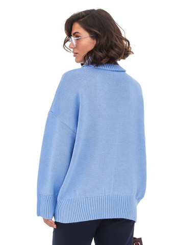 Блакитний вільний жіночий светр SVTR