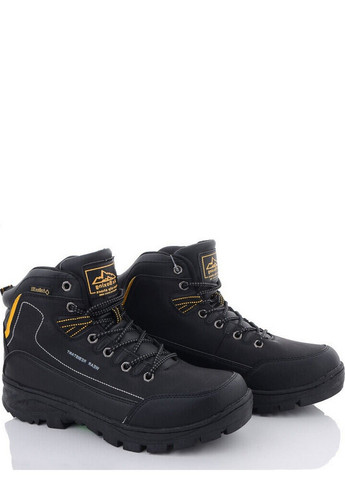 Черные осенние зимние ботинки на овчине ap3648-1 Navigator