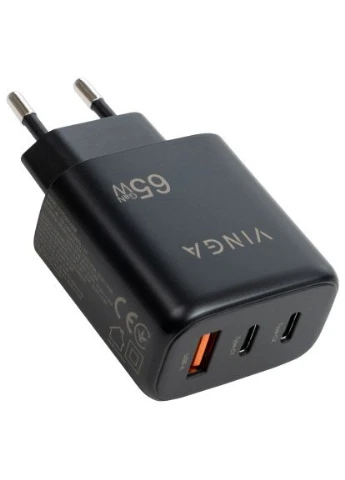 Зарядное устройство GaN 65W PD+QC 2C1A порта Настенное зарядное устройство (VCPCHCCA65B) Vinga (396863146)