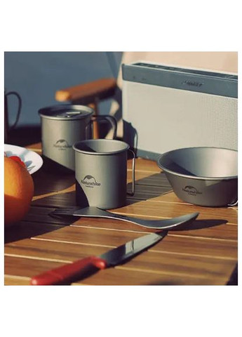 Чашка туристична (6927595745762) Naturehike NH20CJ005 титанова з ручкою 200 мл (370016621)