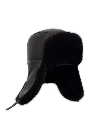 Чоловіча хутряна шапка норкова вушанка класична з натуральною шкірою Меховой Стиль Вова (301647363)