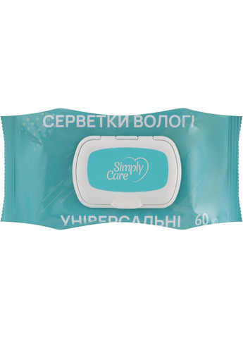 Серветки вологі універсальні, 60 шт 60шт (1423350-27076170) Simply Care (369411366)