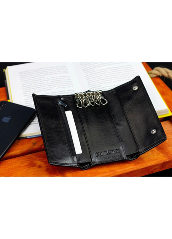 Черная ключница из натуральной кожи с отделением для денег B416 st leather (391446863)