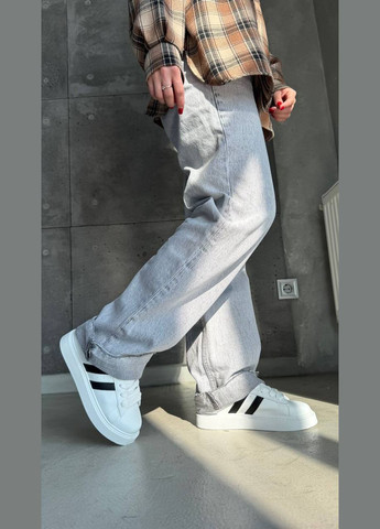 Белые классические женские белые кроссовки на низкой подошве (2000) No Brand