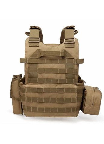 Плитоноска жилет тактический MOLLE койот песочная военная армейская No Brand (299460979)