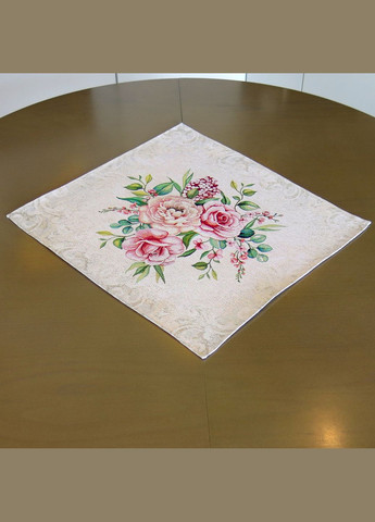 Салфетка декоративная на стол квадратная гобеленовая "Нежная роза" Maystat (305390768)