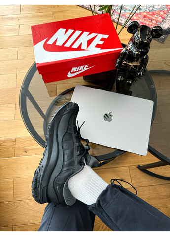 Чорні Осінні кросівки чоловічі nike acg mountain fly 2 low gtx gore-tex black | найк ацг моунтеін флай 2 чорні No Brand