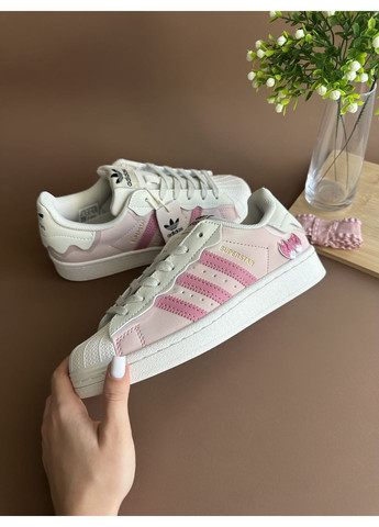 Рожеві Осінні кросівки чоловічі adidas superstar cappucino pink адідас суперстар No Brand