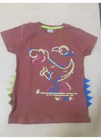 3Д Футболка для хлопчика Динозаври Туреччина теракота розміри 86 - 110 No Brand (370389595)