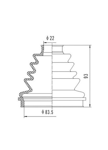 Пильник ШРКШ гумовий + змазка ПЫЛЬНИК К-Т VW GOLF, PASSAT 83-97, SEAT CORDOBA, IBIZA 96-99 ВНЕШН 2710-1009 XLB PROfit (366195082)