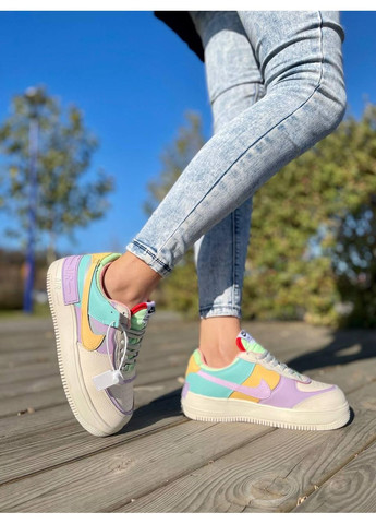 КРОСІВКИ ЖІНОЧІ NIKE AIR FORCE SHADOW PALE IVORY НАЙК АІР ФОРС 1 ПРЕМІУМ No Brand комбіновані зими (368855081)