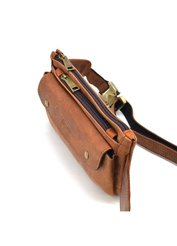 Сумка на пояс чоловіча шкіряна бананка через плече для телефону та для документів дорожня маленька Коричневий 40643 TARWA (361348799)