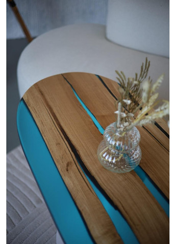 Столик журнальний дерево + епоксидна смола «Еліпс, острів №1» 108,5x52,5 см (2240036) Vitan (365877169)