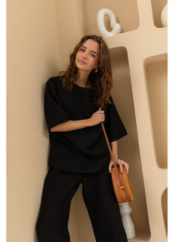 Черная свободная футболка Seventeen - (355264911)