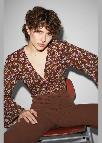 Комбинированная летняя блуза в цветочный принт C&A