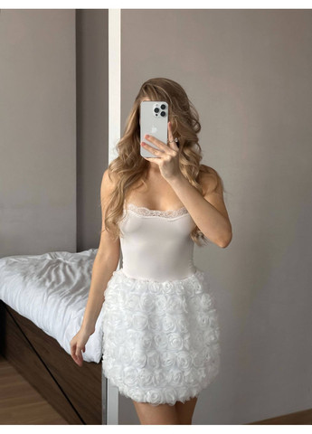 Белая повседневная однотонная юбка женская Гермес