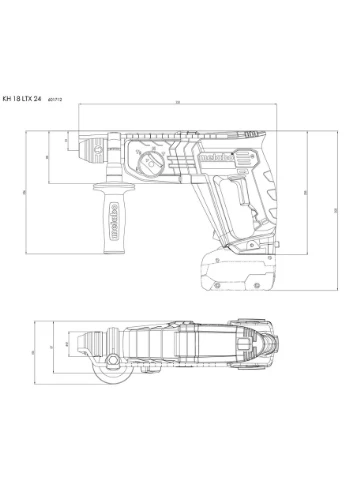 Акумуляторний перфоратор 18В SDS-plus 2,6 кг 332х208х87 мм Metabo (393516552)