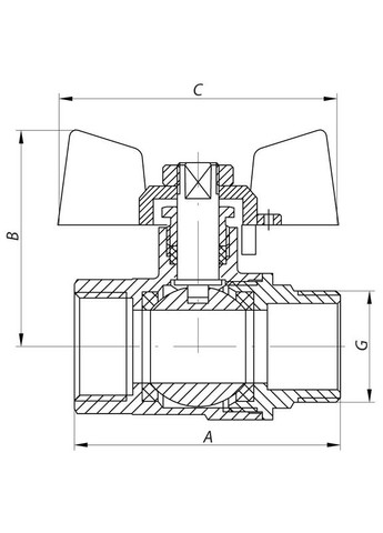Кран шаровой 3/4" ГШМ (KR.218.W) белый (KR0183) KOER (315443168)