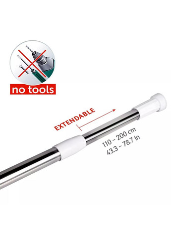 Штанга телескопічна для душу F8902, нержавіюча сталь, 110-200 см Frap (371881807)