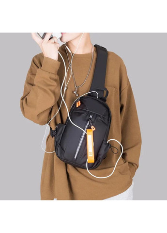 Сумка-слінг чорна водонепроникна через плече для жінок і чоловіків повсякденна дорожня сумка ProDobro (364668393)