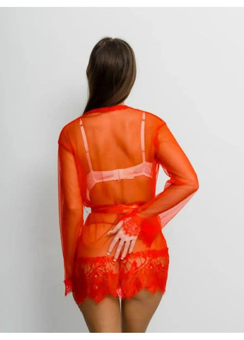 Нежный обольстительный сексуальный халат Sabrina, Комплект из нежной вуали кружева в наборе: халат+трусики No Brand халат Sabrina білий (360428756)