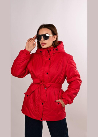 Червона демісезонна куртка жіноча демісезонна червона No Brand Демісезонні куртки
