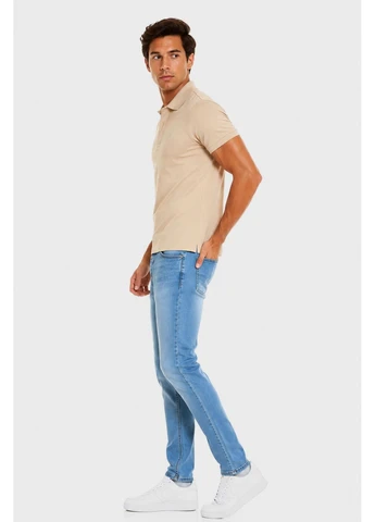 Джинси чоловічі однотонні синього кольору Let's Shop (400529067)