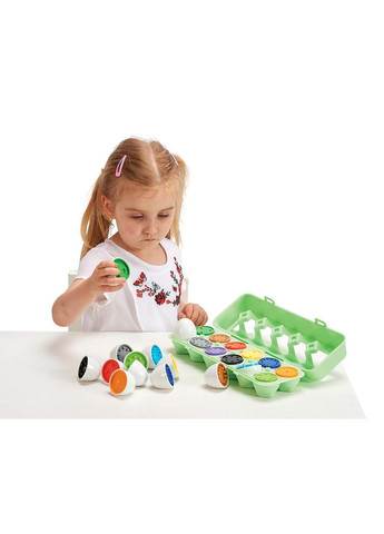 Набор математических яиц "Совпадение цветов" (12 штук) Лоток с яйцами Цифры Colour Match Egg Set Tickit (342374282)