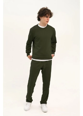 Костюм мужской свитшот + брюки прямые Haki Taboo clothing company (388873575)