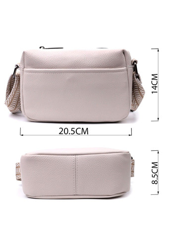 Жіноча сумка на одне відділення з натуральної шкіри 22602 Біла Vintage (297993067)