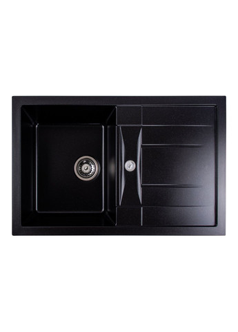 Гранитная мойка для кухни 7850 TROYA матовая Черный металлик Platinum (269793459)
