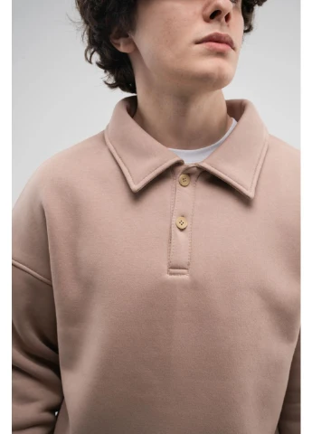 Бежевый свитшот-поло мужской beige Taboo clothing company (391917837)