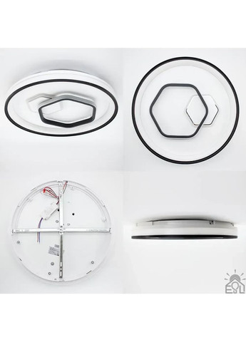 Люстра керована світлодіодна LORA H 80 Вт 480x65 мм Чорний ESLLSE (365650641)