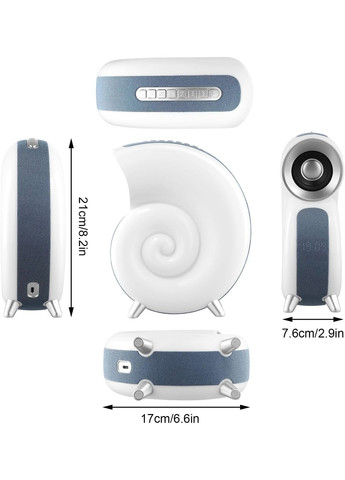 Портативна колонка нічник 4 в 1 Conch Music Light з годинником,RGB підсвідка, будильником Unbranded (314477865)