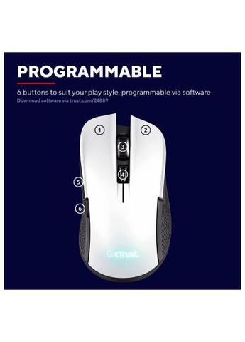 Мишка (24889) Trust GXT923 YBAR Wireless White (366649823)