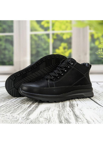 Черные зимние ботинки зимние мужские на меху Fashion