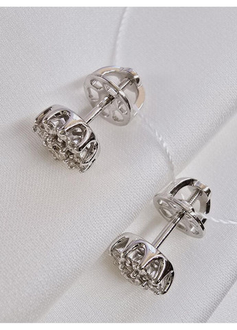 Золоті сережки-гвоздики з діамантами, біле золото 585 проби 2112277202-7с SOVA jewelry house (362216148)