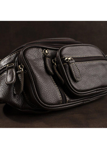 Поясна cумка об'ємна чоловіча 14860 Коричнева Vintage (366880847)