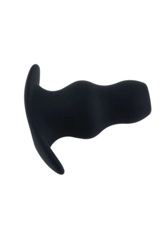 Силіконова анальна пробка з отвором чорна 9.5 см Passion Labs No Brand (307151743)