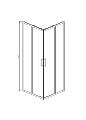 Душевая кабина A-513HB Black Matt, 90х90х195, дверь раздвижная, стекло прозрачное Dusel (328596717)