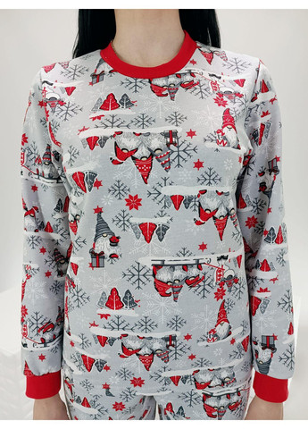 Сіра демісезонна піжама підліткова байка гномики pars 164 сіра (50906222-5) Triko