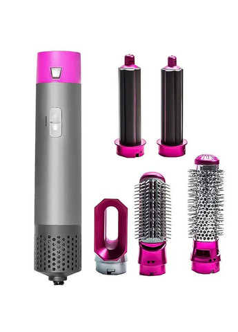 Фен-стайлер 5в1 с функциями придания объема для разных типов волос 5 насодок 1000 Вт Grey/Pink Lesko (350349333)