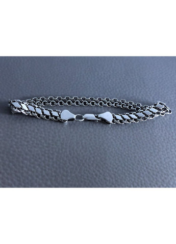 Серебряный браслет двойной Бисмарк с накладками DeLoS (349755445)