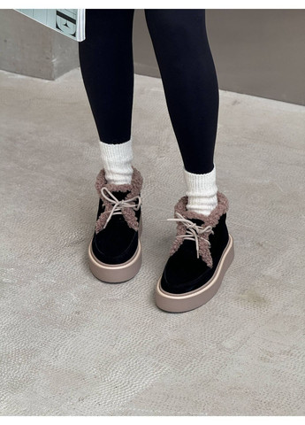 No Brand Зимние лоферы черный з натуральная замша, — зима (368277930)