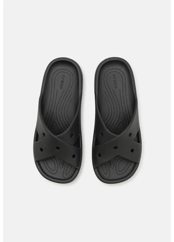 Черные женские слайды classic розовые classic cross strap pink milk Crocs