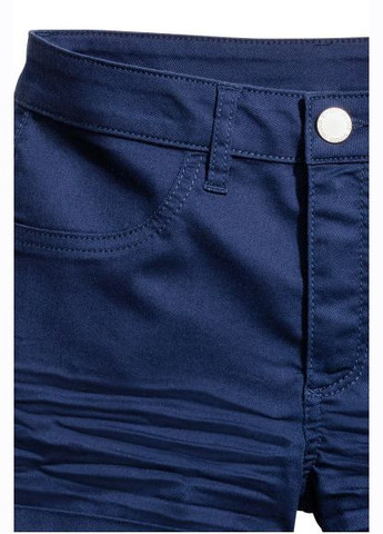 Шорти Мини-шорти з еластичного твила для жінки 0392168018 темно-синій H&M (263588058)